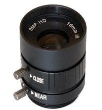 16mm Manual Iris Control lens, 3.0 Megapixel, 1/2'' Sensor CCTV Lens, CS mount