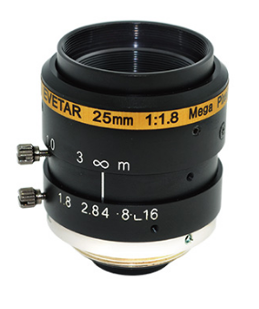 Machine Vision Lens 1/1.8" F1.8-16C 25mm 3 Megapixel C Mount Manual Iris Lens for Industrial camera Security