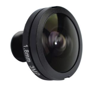 1/1.8â€³ 1.8mm F2.8 3mp 185 degree M12 fisheye wide angle lens with IR correction
