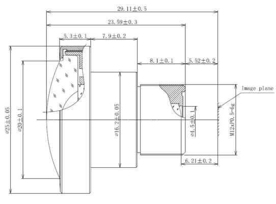 10 Megapixel M12  Panoramic Camera Lens 1/1.8" 1.98mm 185 Degree