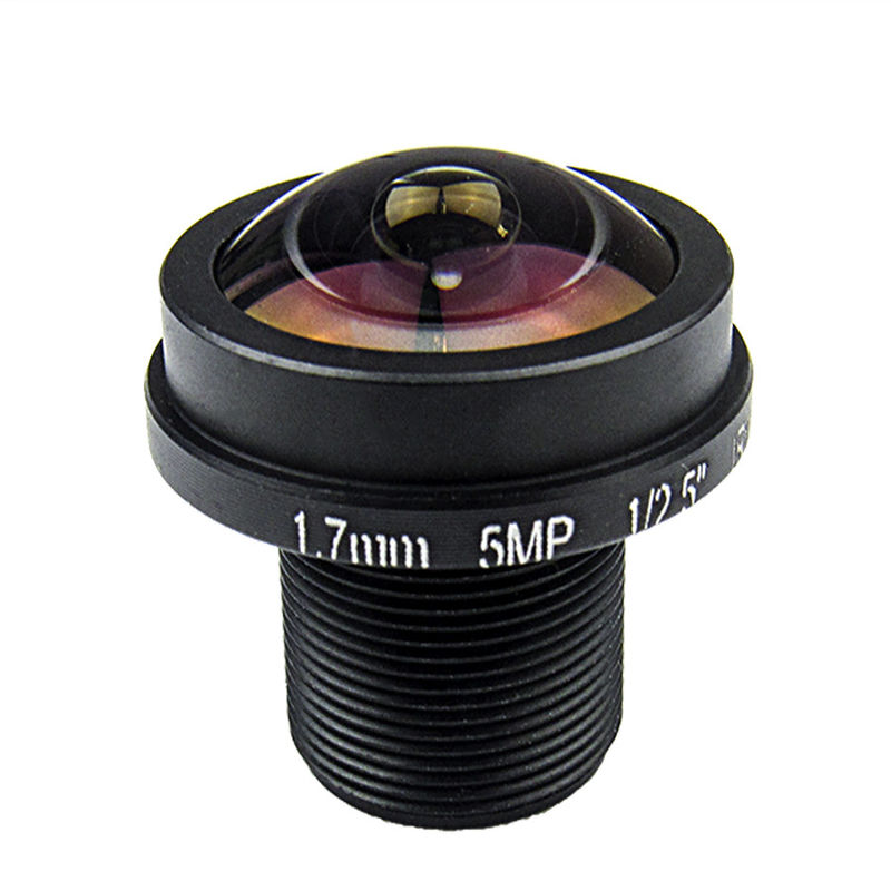 5.0 Megapixel 1.7mm Fisheye Lens For HD CCTV IP Camera 1/2.5'' M12 Mount F2.0 Compatible Wide Angle Panoramic CCTV Lens