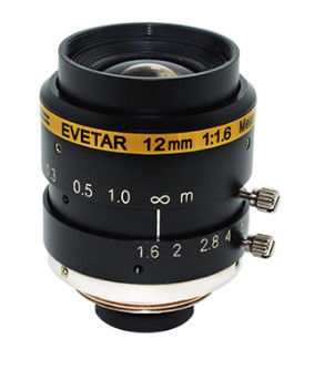 Machine Vision Lens 1/1.8" F1.6-16C 12mm 3 Megapixel C Mount Manual Iris Lens for Industrial camera Security