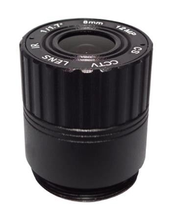 8mm 1/1.7" 4K CCTV Lens IR Correction F1.8 CS Mount Megapixels 12MP 72.64 degrees For UHD Security Camera