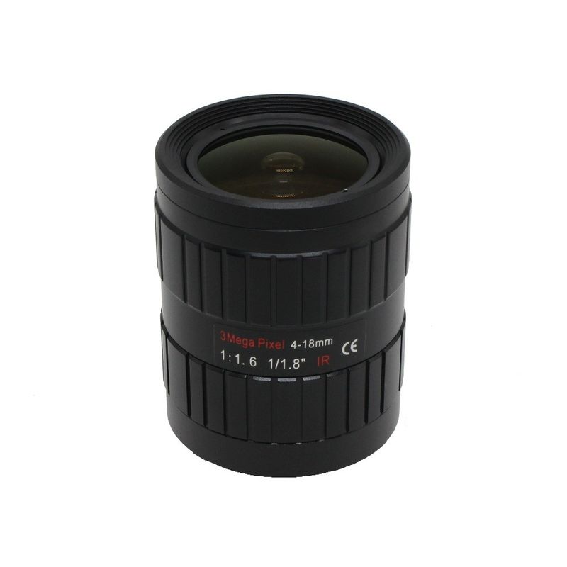3.0 Megapixel Manual Iris Lens 4-18mm, 1/1.8" Varifocal HD 3MP FA C-Mount,lens for CCTV Surveillance cameras Industrial
