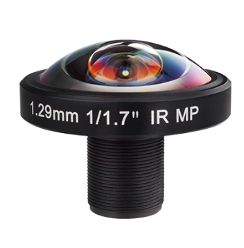  Image circle	5.4mm Focal Length	1.29mm TTL(in air)	29.74mm Aperture Ratio	2.4 F-theta distortion	<25.5% Field of view (D/H/V)	190°/190°/190° Relative illumination	>80%