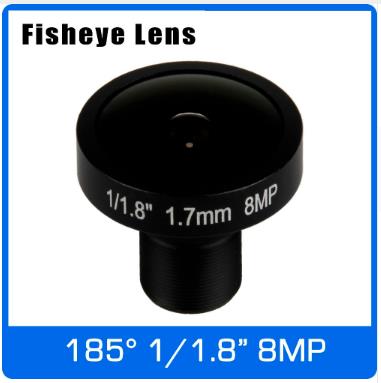 1/1.8″ Φ4.82mm 1.7mm F2.0 8mp 185 degree M12x0.5 fisheye lens with IR correction