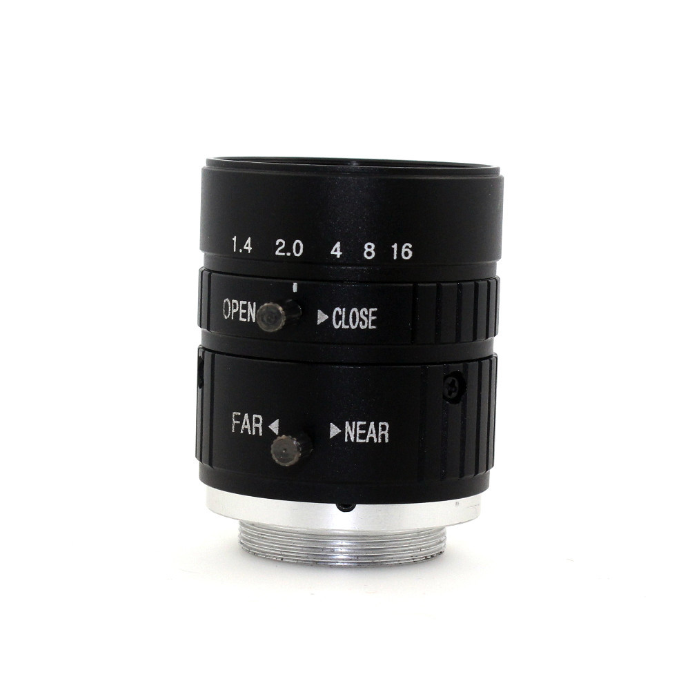 25mm 10 megapixel HD CCTV lens C mount 1/2'' fixed manual iris F1.4 industrial camera lens